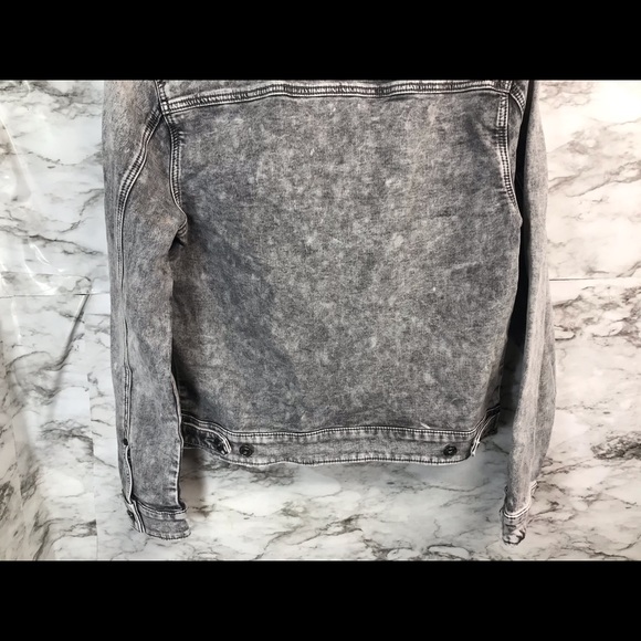 CR7 Cristiano Stone Grey Distressed Trucker Jacket - Picture 4 of 7